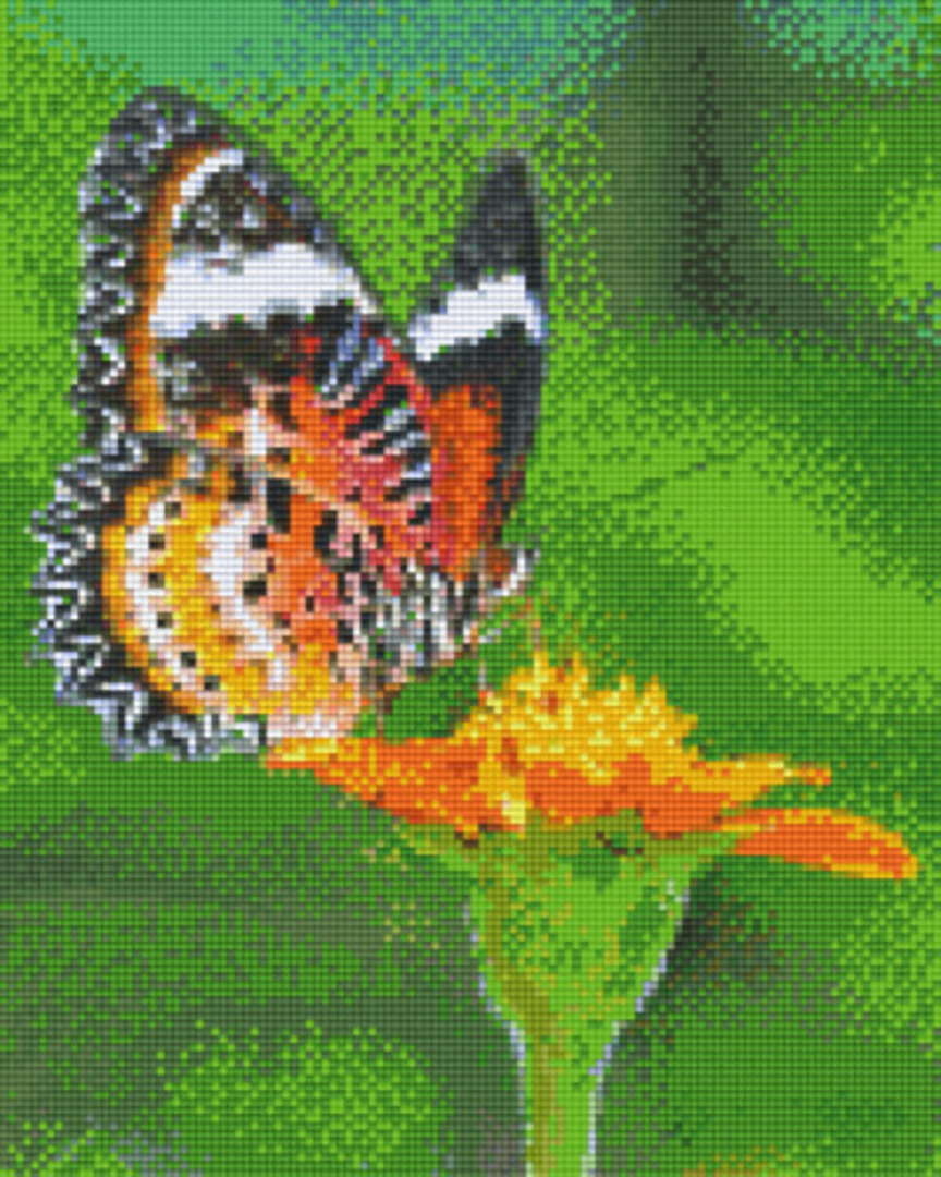 Orange Butterfly On Flower Nine [9] Baseplates PixelHobby Mini- mosaic Art Kit image 0